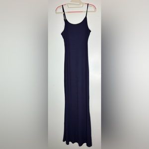 Navy Blue Solid Maxi Cami Dress